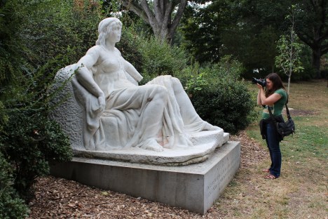 2Summers communing with the Serenity statue in Meridian Hill Park.